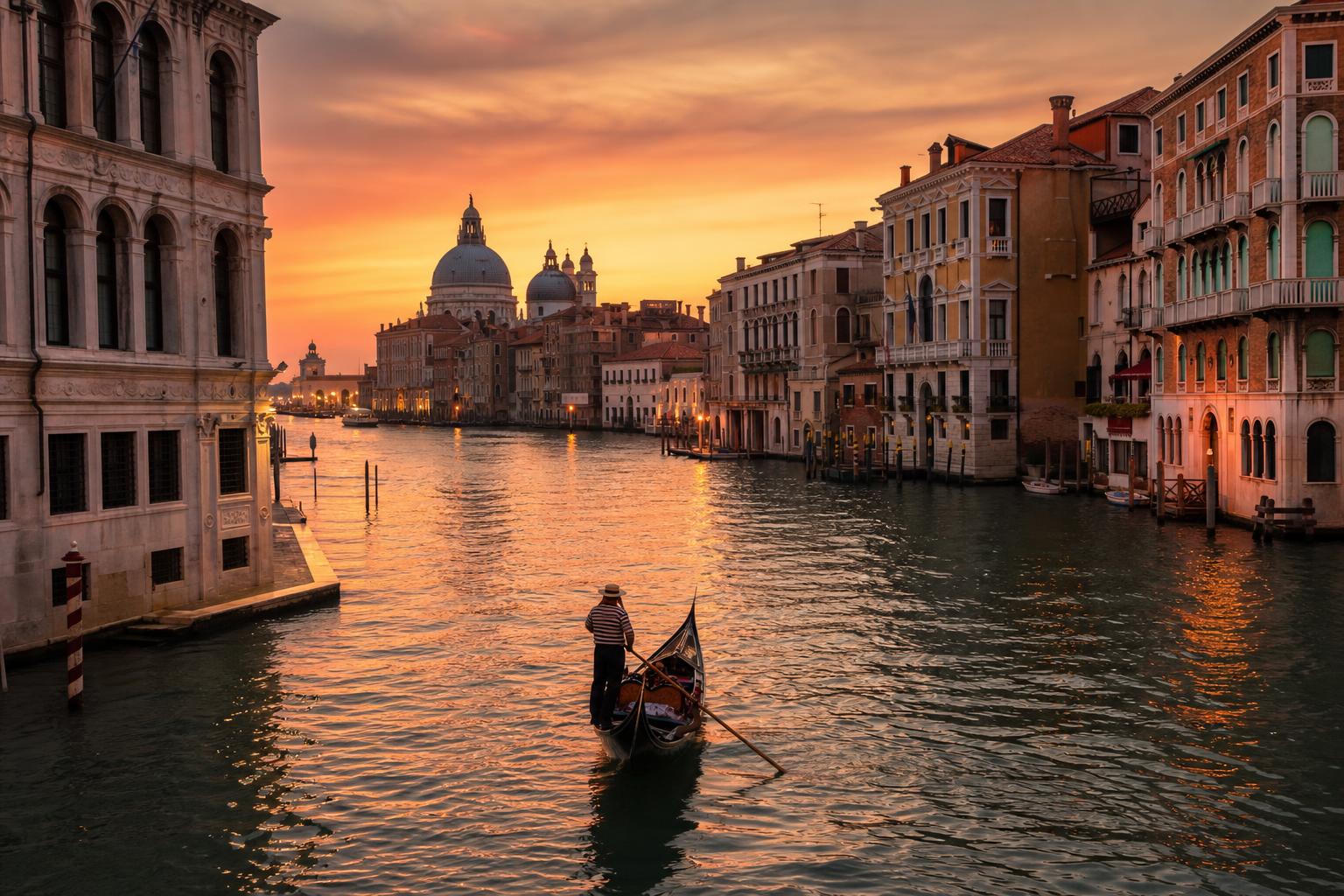 Venice Grand Canal at golden hour